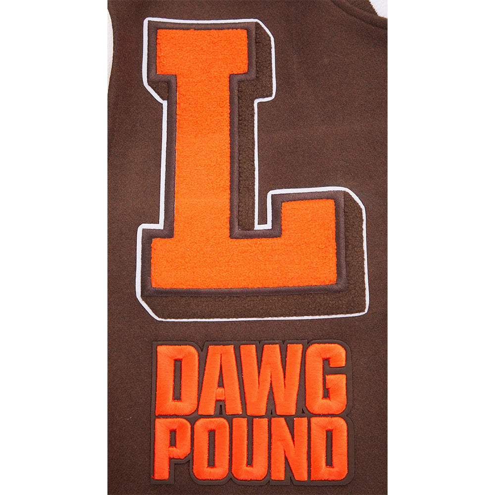 NFL CLEVELAND BROWNS MASHUP MEN'S RIB WOOL VARSITY JACKET