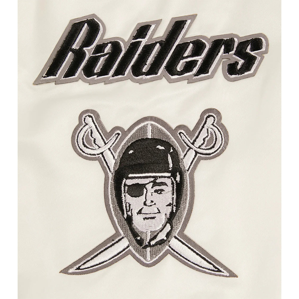 NFL LAS VEGAS RAIDERS RETRO CLASSIC MEN'S RIB SATIN JACKET