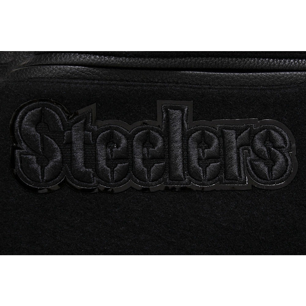 NFL PITTSBURGH STEELERS TRIPLE BLACK MEN'S MEN'S WOOL VARSITY JACKET