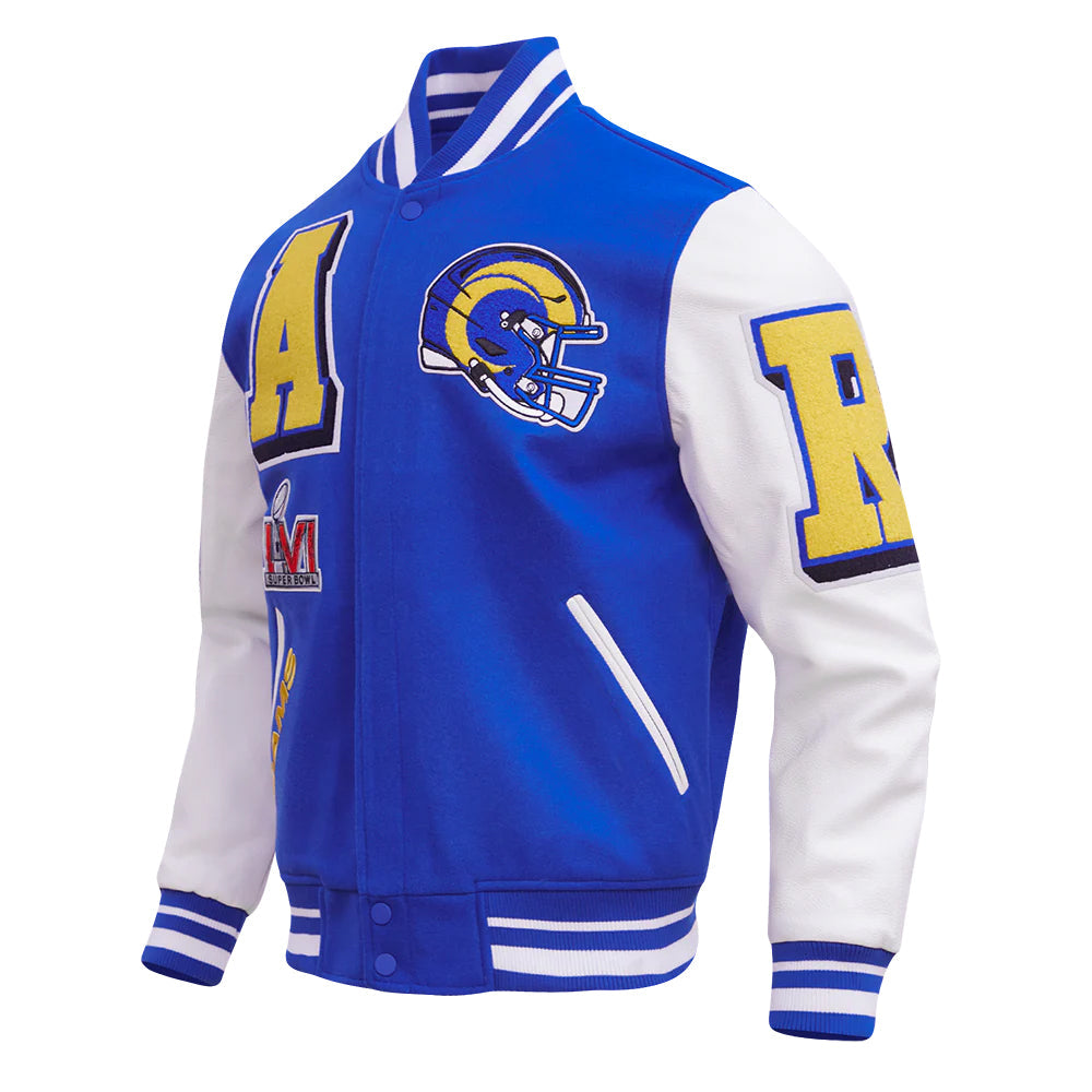 NFL LOS ANGELES RAMS MASHUP MEN'S RIB WOOL VARSITY JACKET