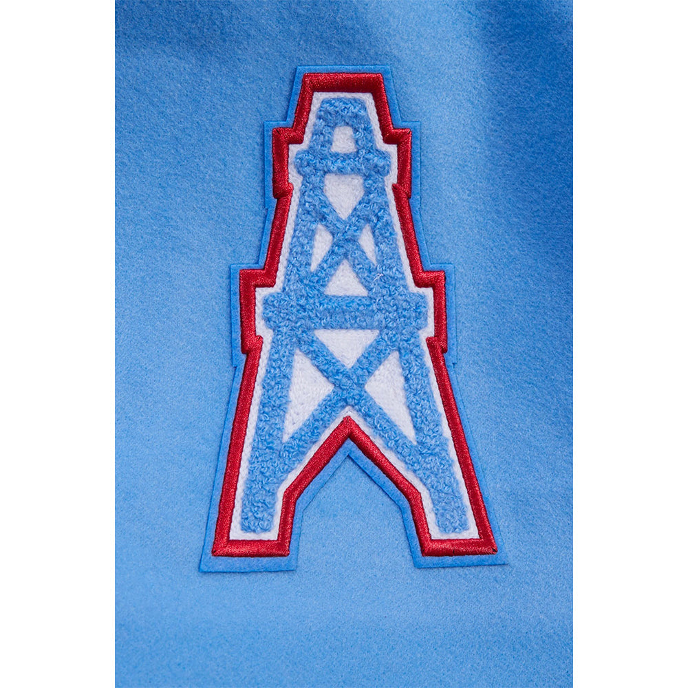 NFL HOUSTON OILERS RETRO CLASSIC MEN'S RIB WOOL VARSITY JACKET