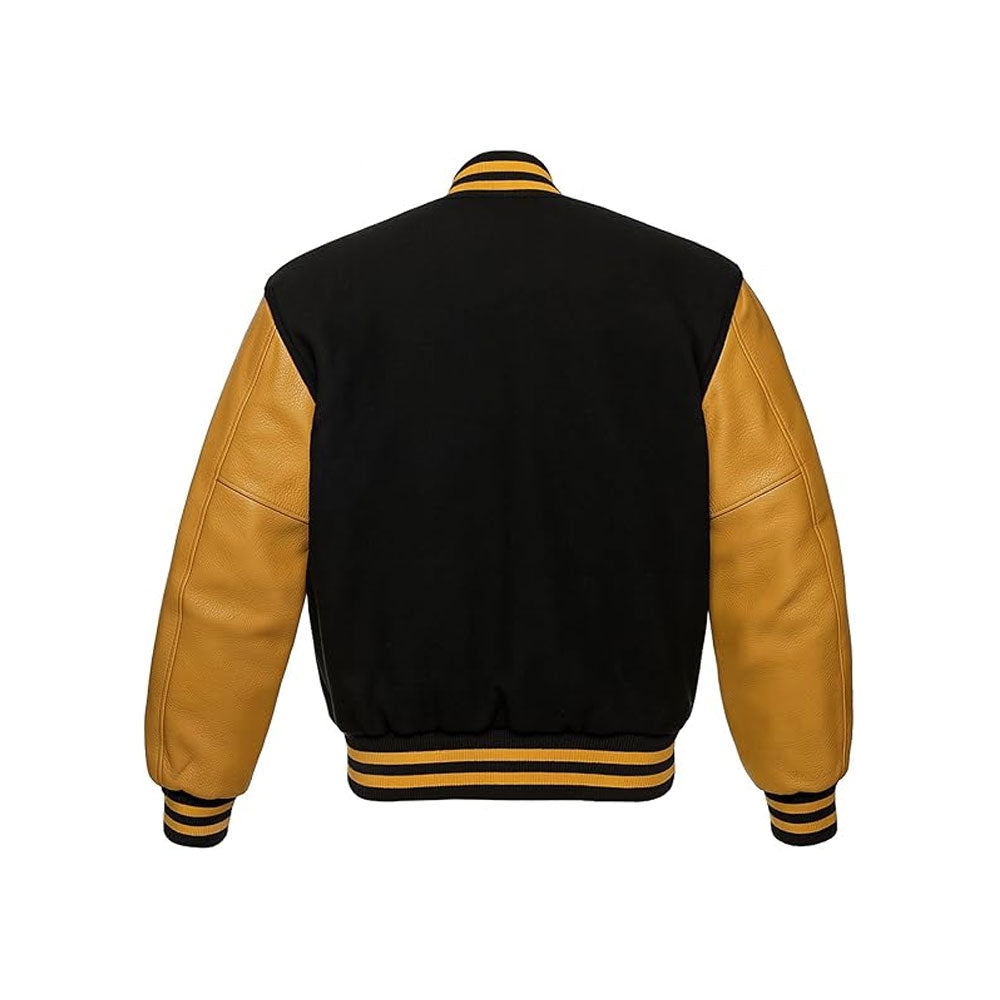 Elegant Wool & Leather Varsity Jacket for Everyday Wear