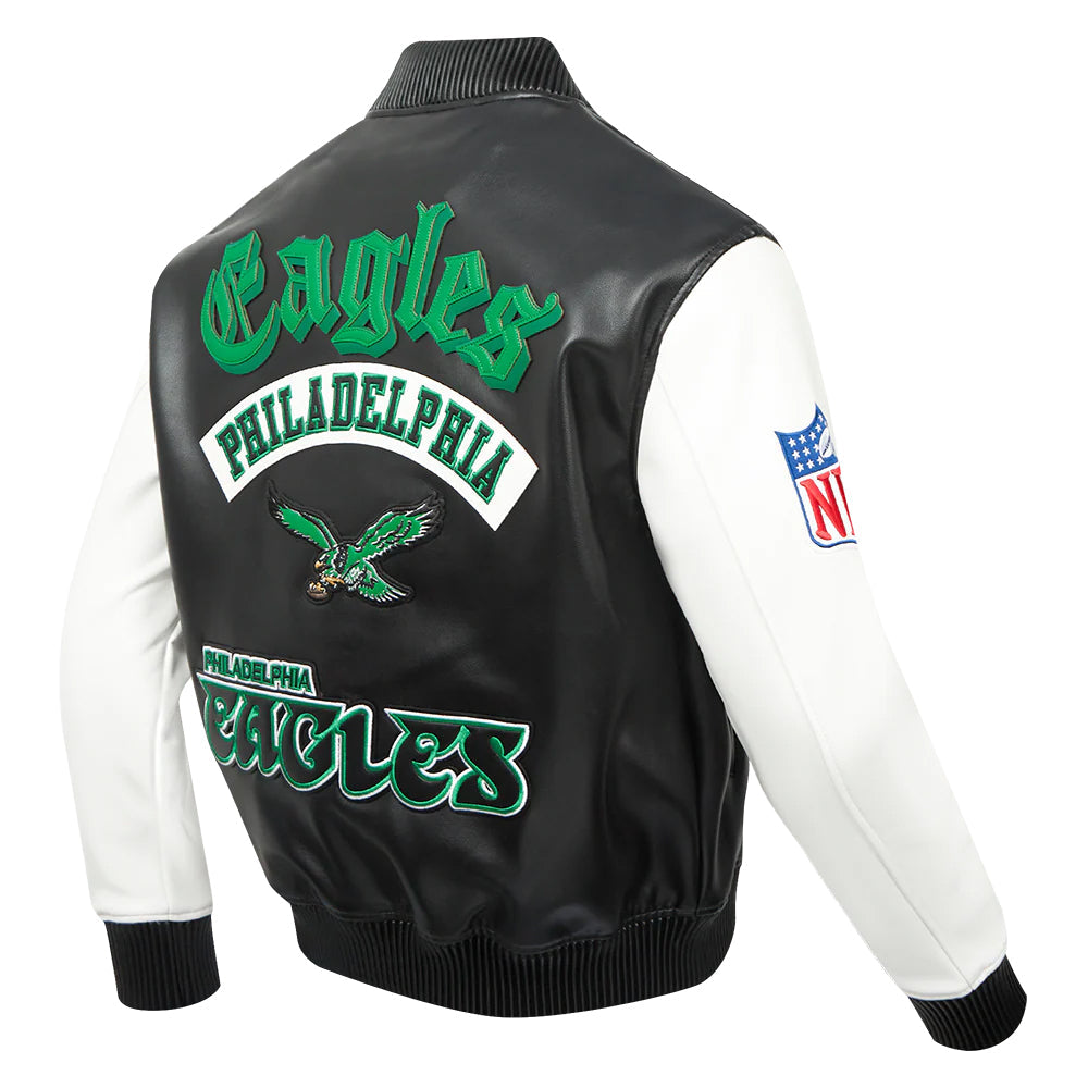 NFL PHILADELPHIA EAGLES BEST OF MEN'S LEATHER VARSITY JACKET