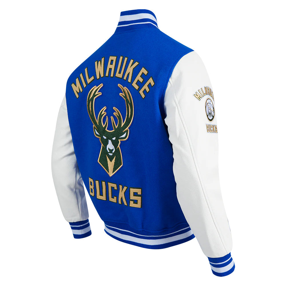 NBA MILWAUKEE BUCKS CITY EDITION 24-25 MEN'S RIB WOOL VARSITY JACKET
