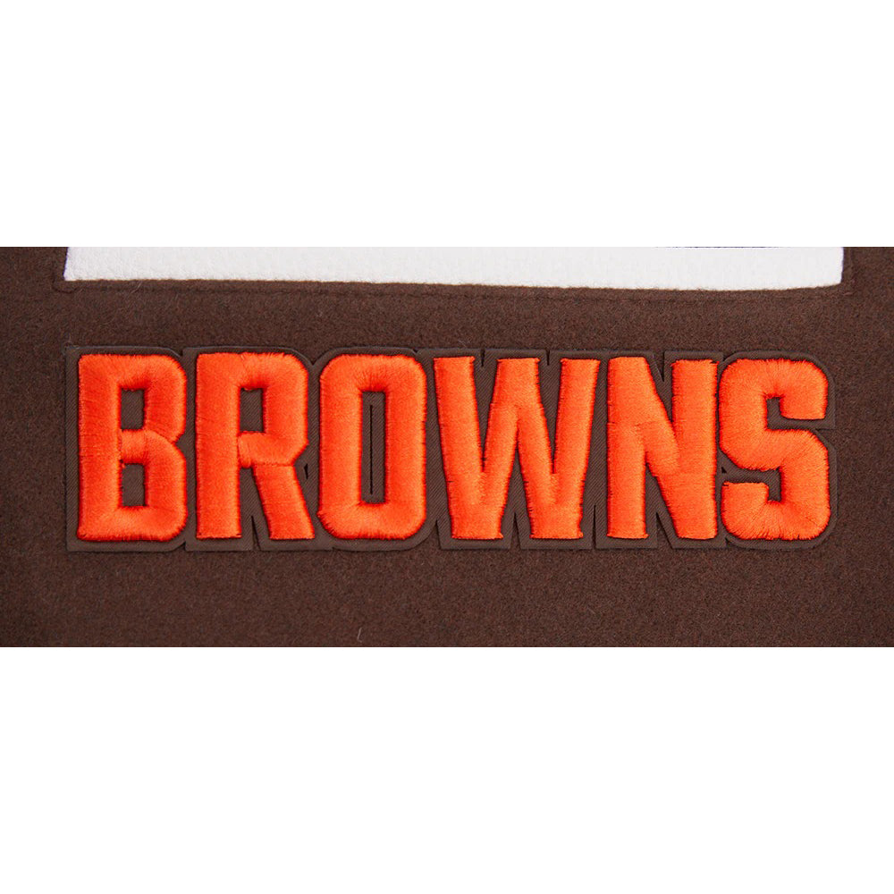 NFL CLEVELAND BROWNS MASHUP MEN'S RIB WOOL VARSITY JACKET