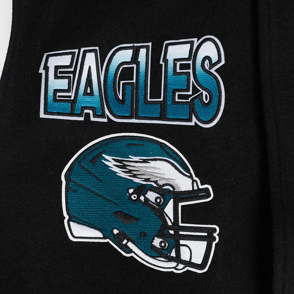 NFL PHILADELPHIA EAGLES TURN IT UP MEN'S RIB WOOL VARSITY JACKET