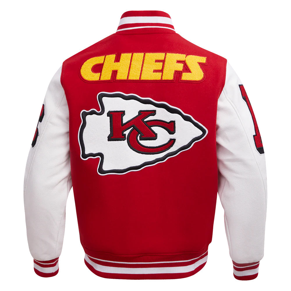 NFL KANSAS CITY CHIEFS MASHUP MEN'S RIB WOOL VARSITY JACKET