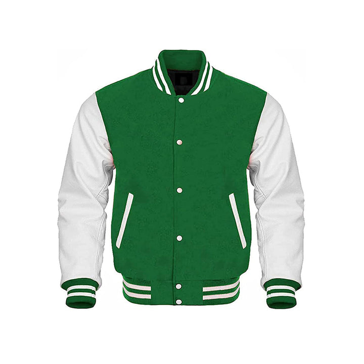 Lightweight Leather Sleeve College Jacket