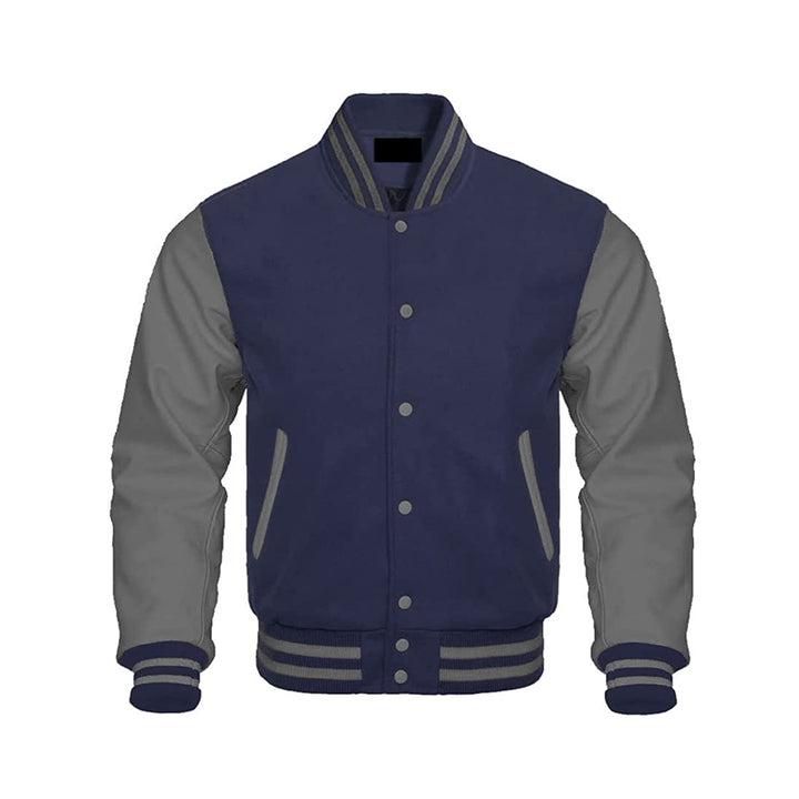 Leather Sleeve School Style Varsity Jacket