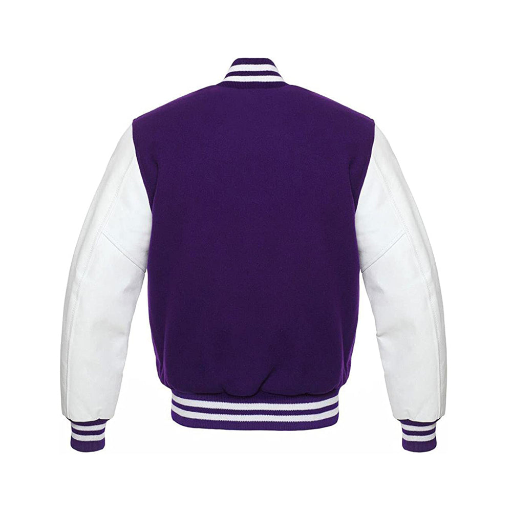 Modern Athletic Varsity Jacket With Leather Sleeves