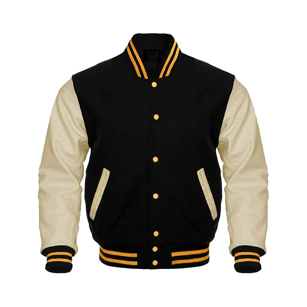 Leather Sleeve College Varsity Jacket