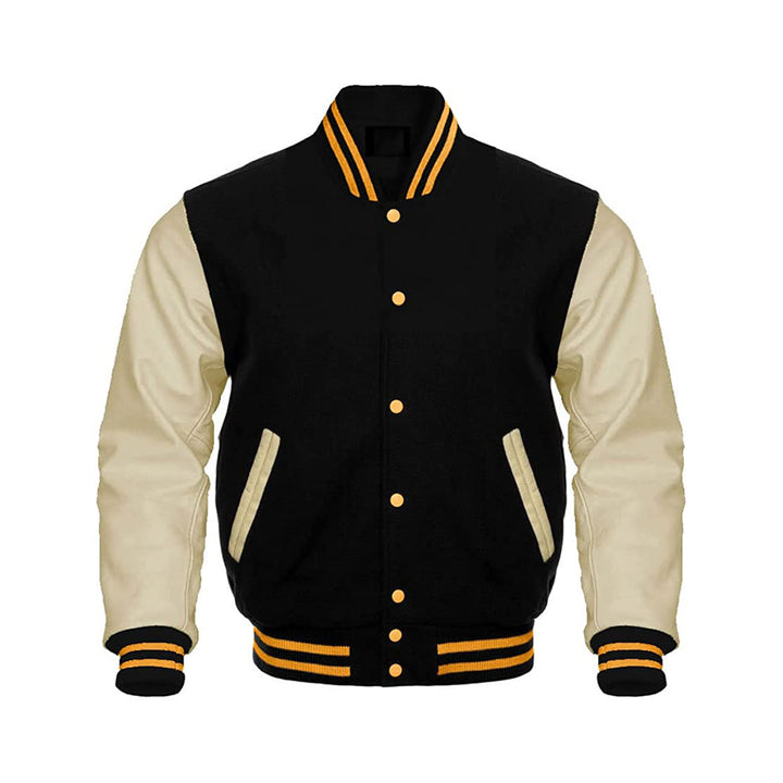 Leather Sleeve College Varsity Jacket