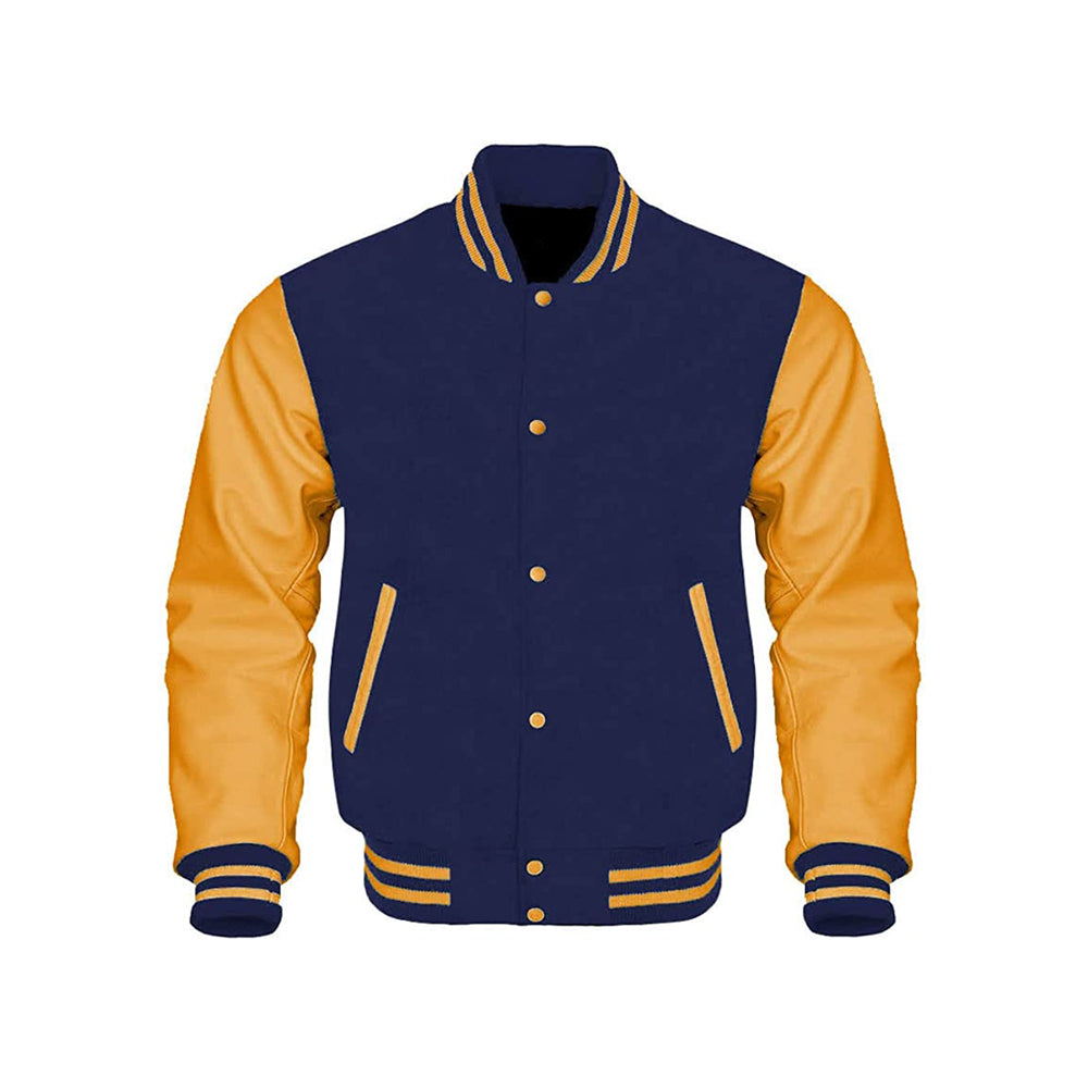 Durable Varsity Jacket With Wool And Leather