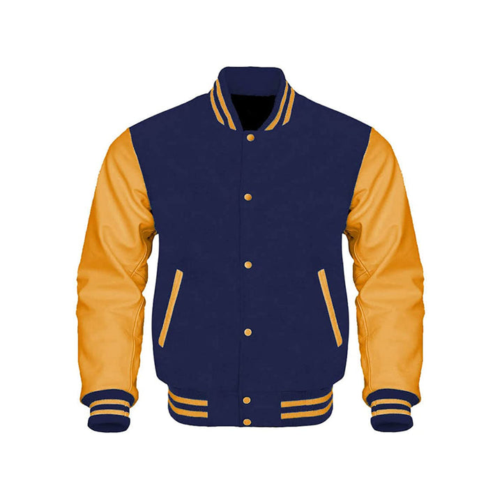 Durable Varsity Jacket With Wool And Leather