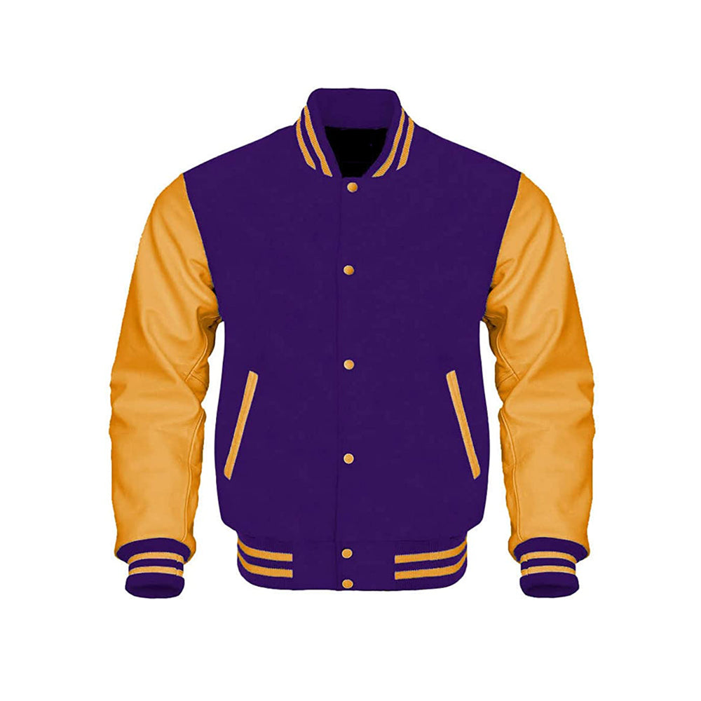 Street Style Varsity Jacket With Wool And Leather