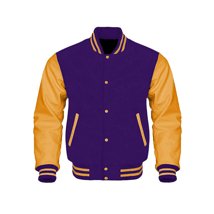 Street Style Varsity Jacket With Wool And Leather