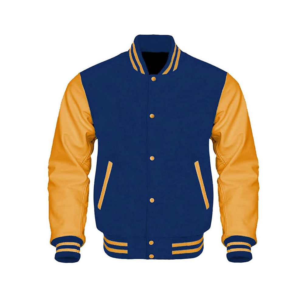 Wool Body Varsity Jacket With Soft Leather Arms