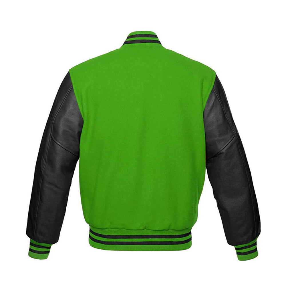Athletic Style Varsity Jacket With Wool Body