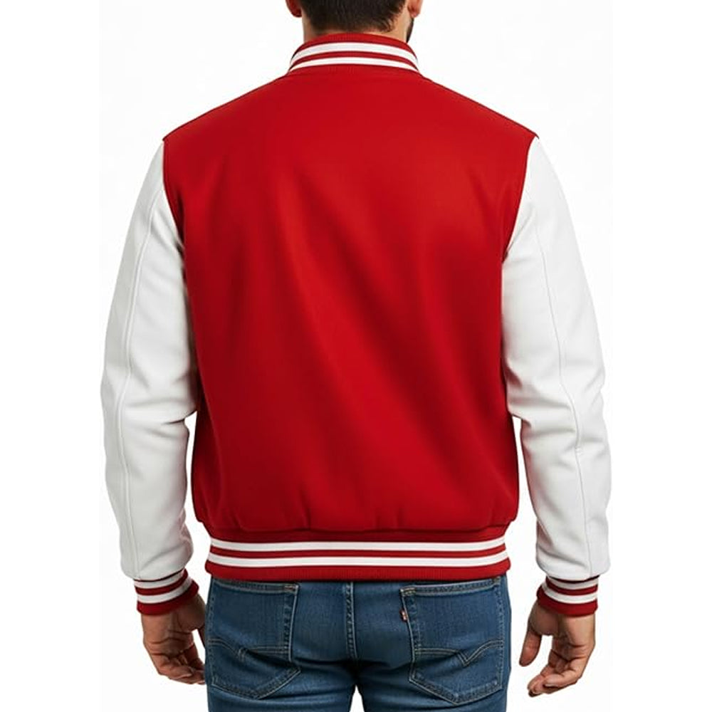Elite Wool & Leather Letterman Jacket for Men