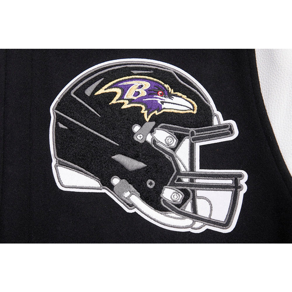 NFL BALTIMORE RAVENS MASHUP MEN'S RIB WOOL VARSITY JACKET