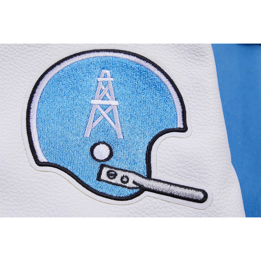 NFL HOUSTON OILERS RETRO CLASSIC MEN'S RIB WOOL VARSITY JACKET