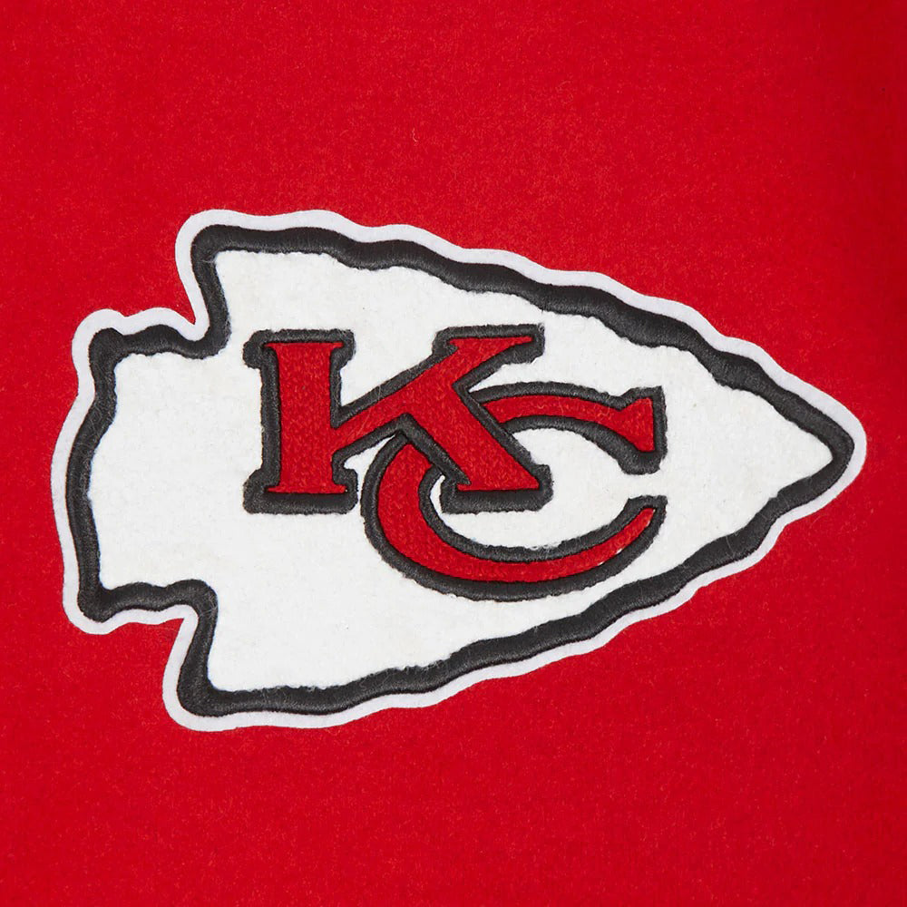 NFL KANSAS CITY CHIEFS OLD ENGLISH MEN'S RIB WOOL VARSITY JACKET