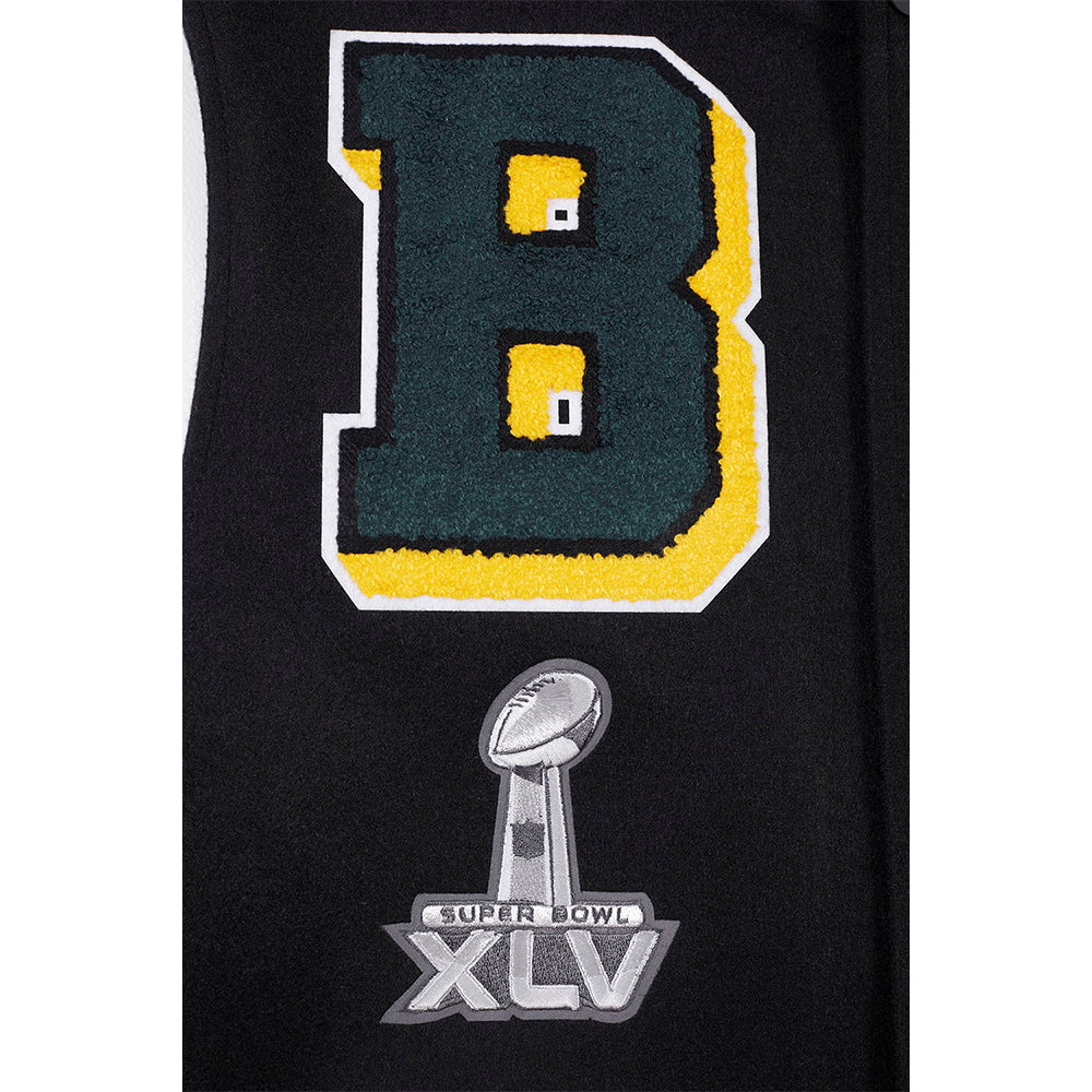 NFL GREEN BAY PACKERS MASHUP MEN'S RIB WOOL VARSITY JACKET