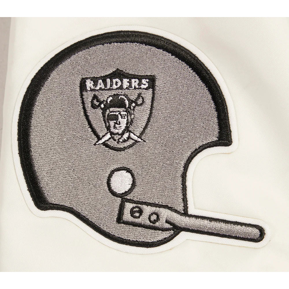 NFL LAS VEGAS RAIDERS RETRO CLASSIC MEN'S RIB SATIN JACKET