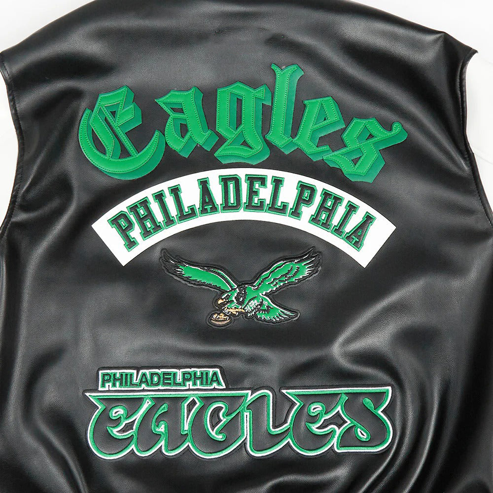 NFL PHILADELPHIA EAGLES BEST OF MEN'S LEATHER VARSITY JACKET