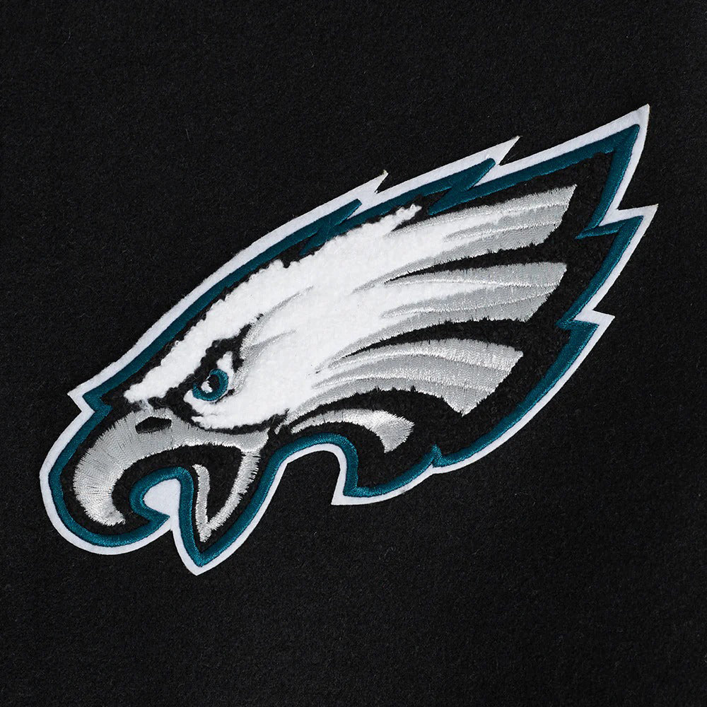 NFL PHILADELPHIA EAGLES TURN IT UP MEN'S RIB WOOL VARSITY JACKET