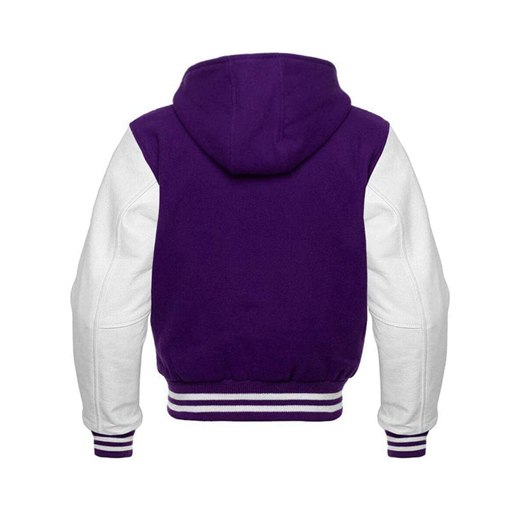 Modren Hoodie Varsity Jacket With Leather Sleeves