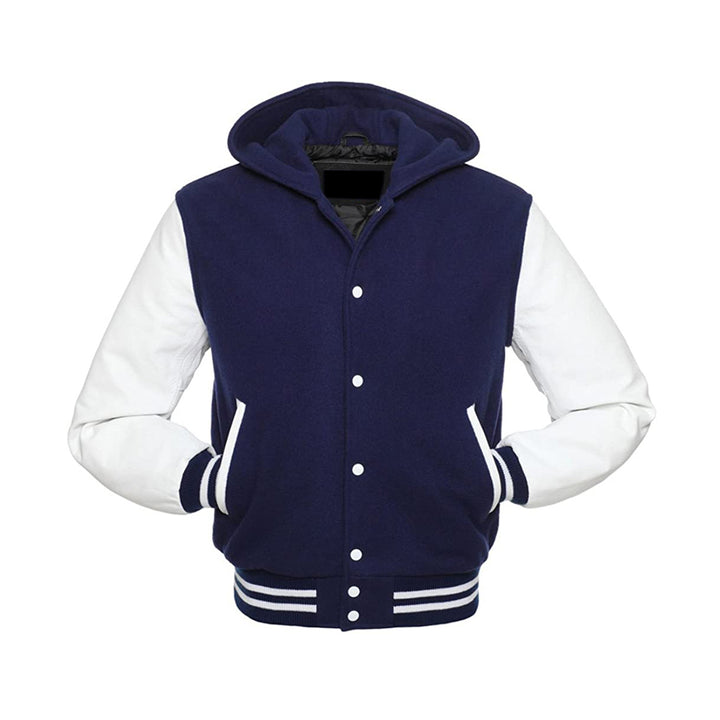 Modren Hoodie Varsity Jacket With Leather Sleeves