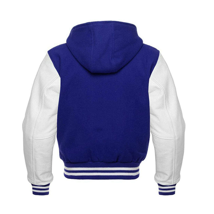 Modren Hoodie Varsity Jacket With Leather Sleeves