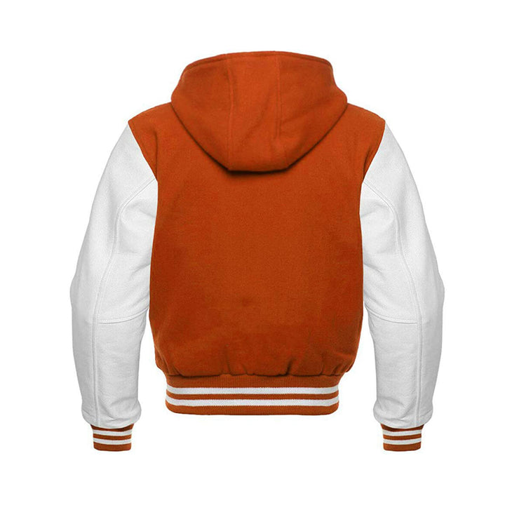 Modren Hoodie Varsity Jacket With Leather Sleeves