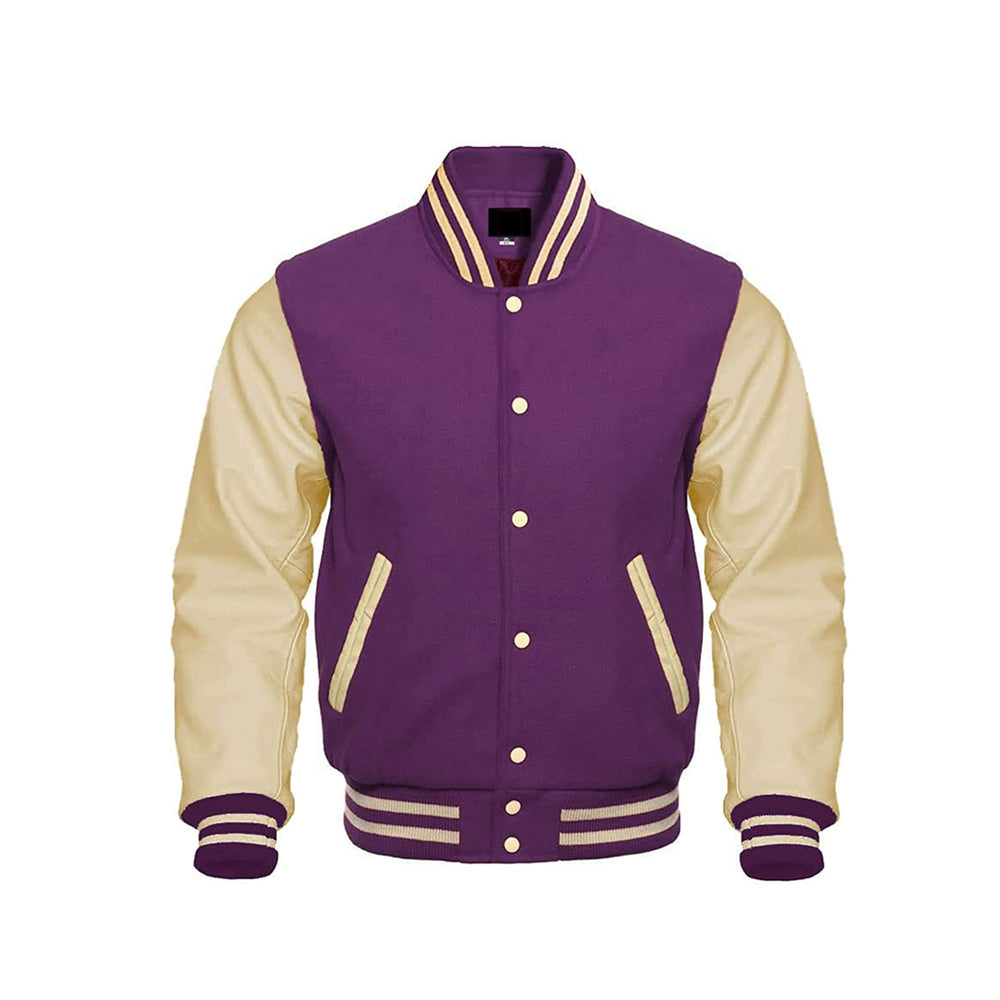 Unisex Varsity Jacket With Premium Leather Sleeves