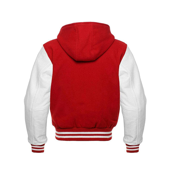 Modren Hoodie Varsity Jacket With Leather Sleeves