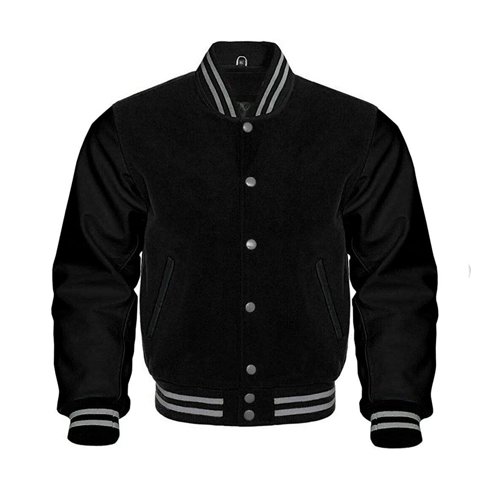 Modren Hoodie Varsity Jacket With Leather Sleeves