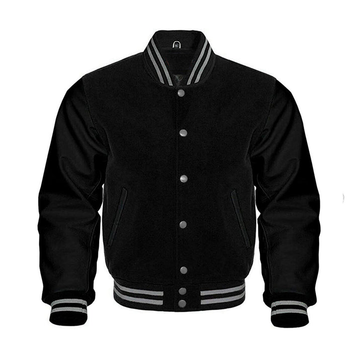 Modren Hoodie Varsity Jacket With Leather Sleeves