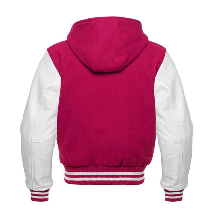 Modren Hoodie Varsity Jacket With Leather Sleeves