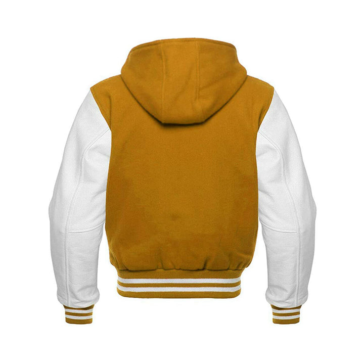 Modren Hoodie Varsity Jacket With Leather Sleeves