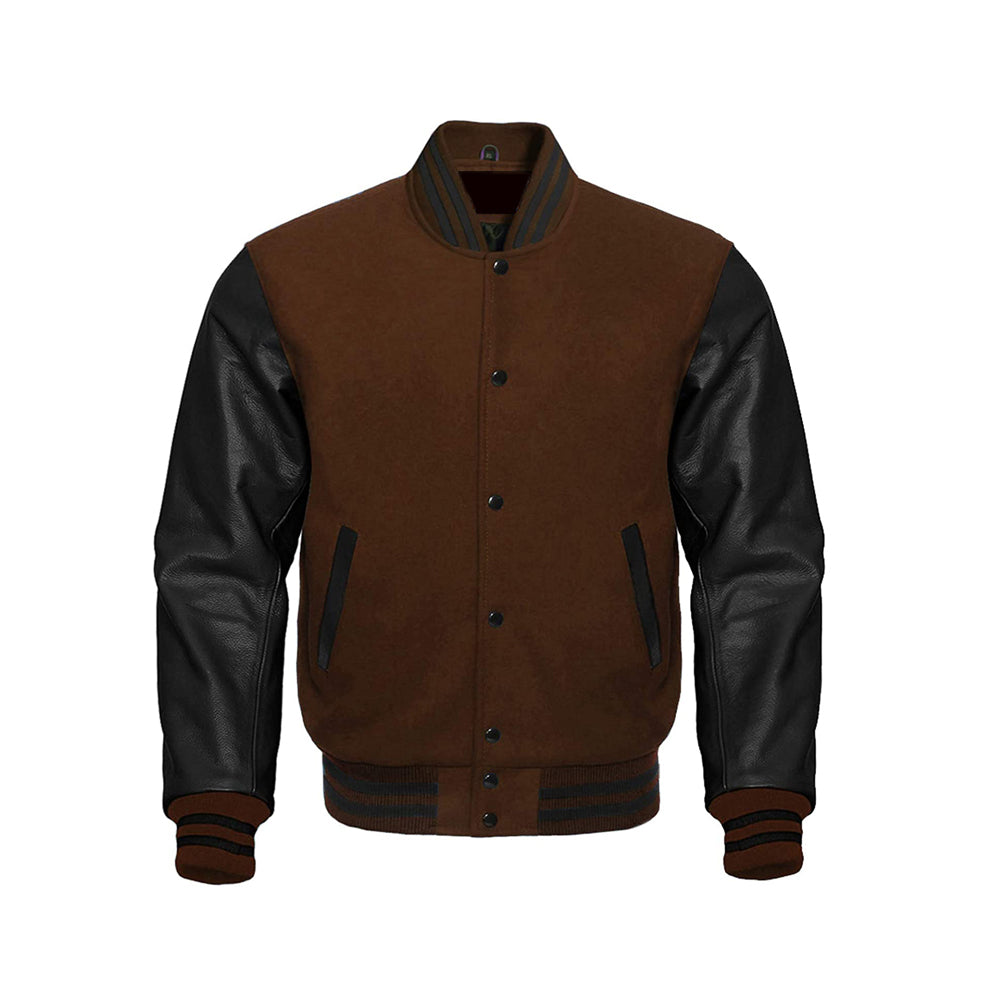 classic Varsity Jacket With Wool Body