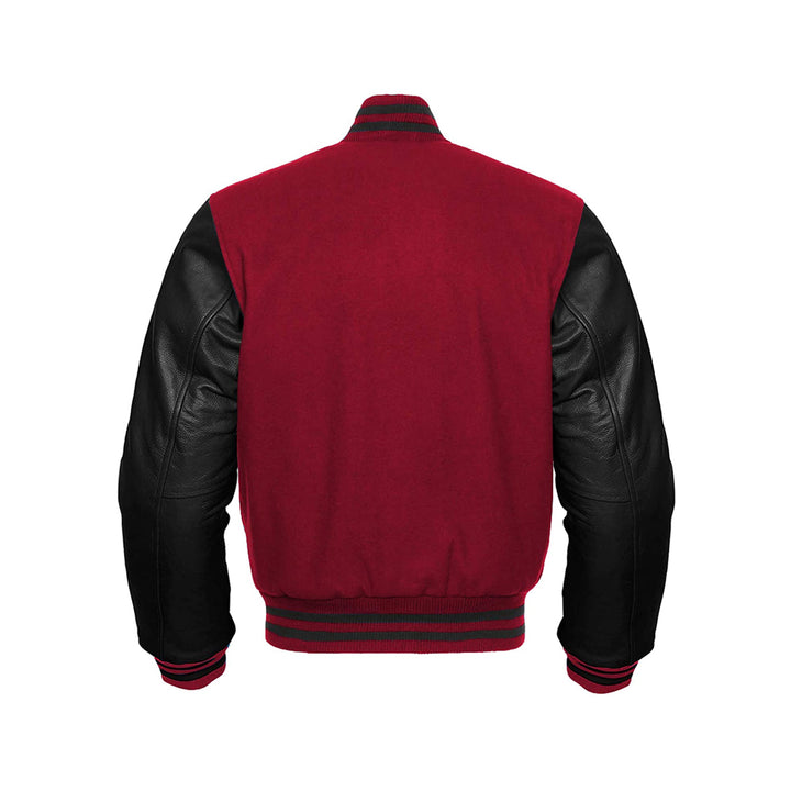 Leather Sleeve Bomber Style Varsity Jacket