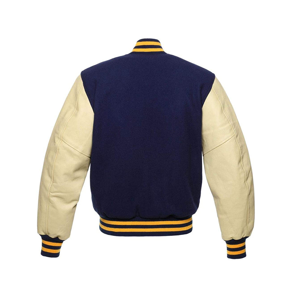 Real Leather Sleeve Varsity Jacket