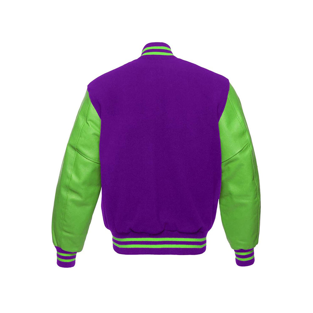 Lightweight Wool Varsity Jacket With Leather Trim