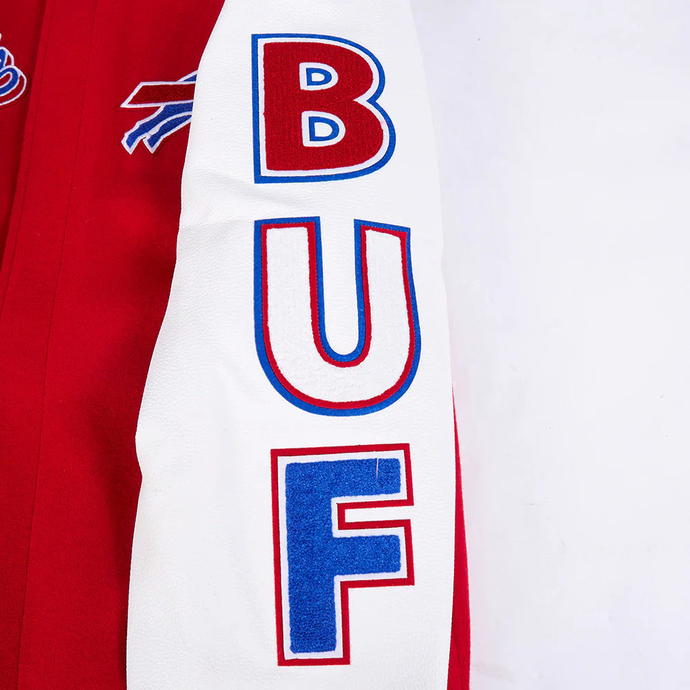 NFL BUFFALO BILLS SCRIPT TAIL MEN'S RIB WOOL VARSITY JACKET