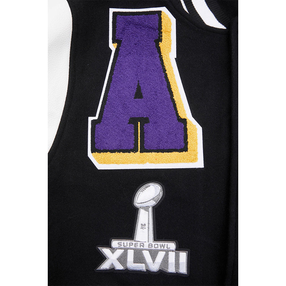 NFL BALTIMORE RAVENS MASHUP MEN'S RIB WOOL VARSITY JACKET