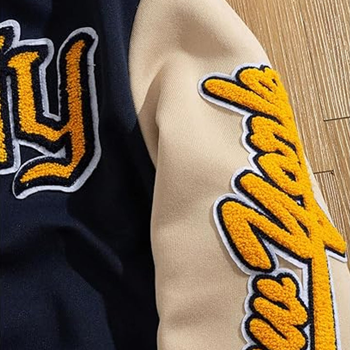 Premium Leather Varsity Bomber Jacket