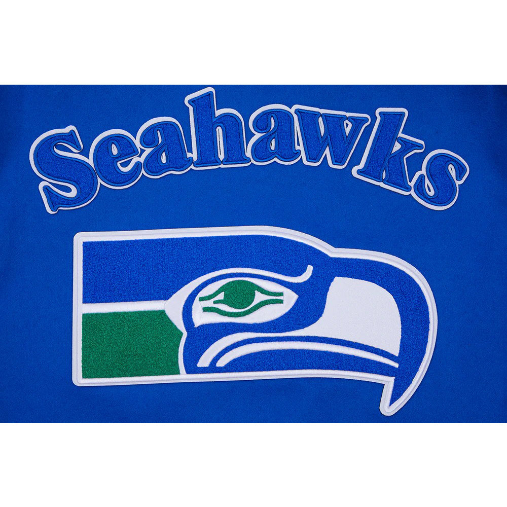 NFL SEATTLE SEAHAWKS RETRO CLASSIC MEN'S RIB WOOL VARSITY JACKET