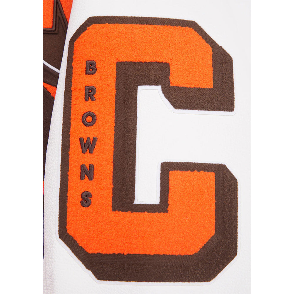 NFL CLEVELAND BROWNS MASHUP MEN'S RIB WOOL VARSITY JACKET