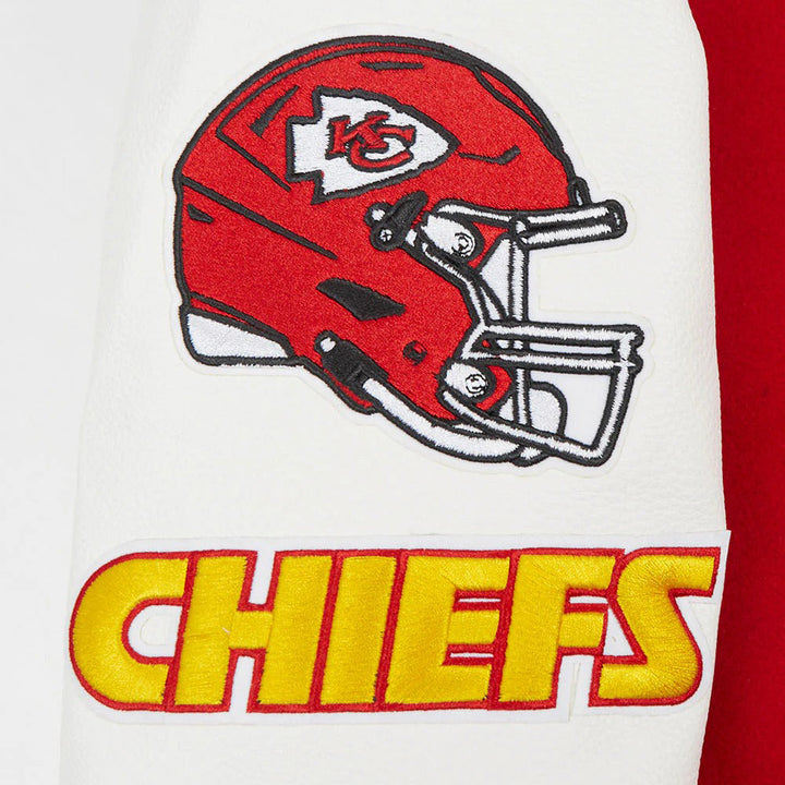 NFL KANSAS CITY CHIEFS OLD ENGLISH MEN'S RIB WOOL VARSITY JACKET